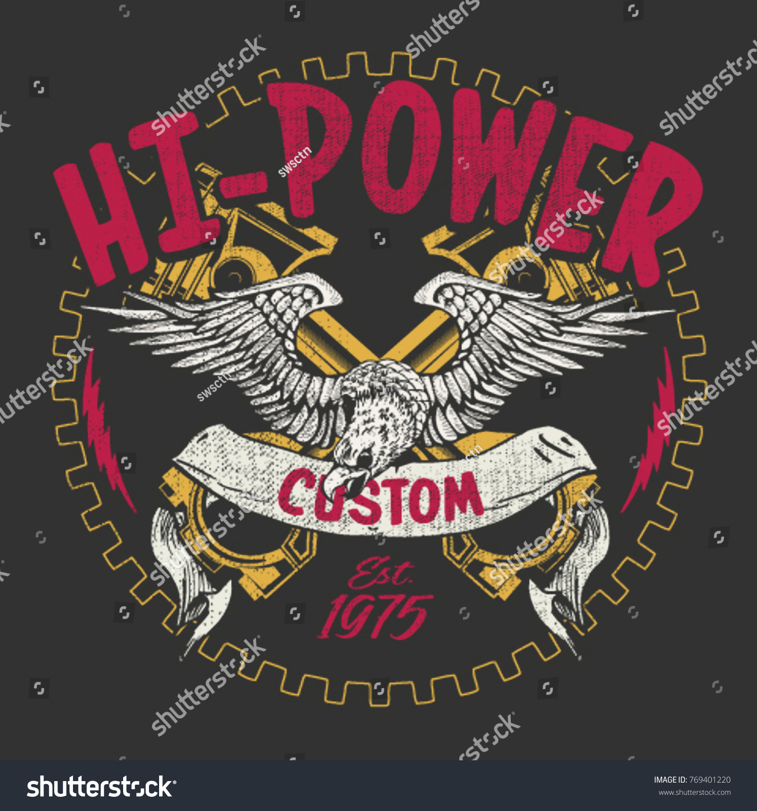 Vector Pistons Eagle Race Illustration Print Stock Vector (Royalty Free ...