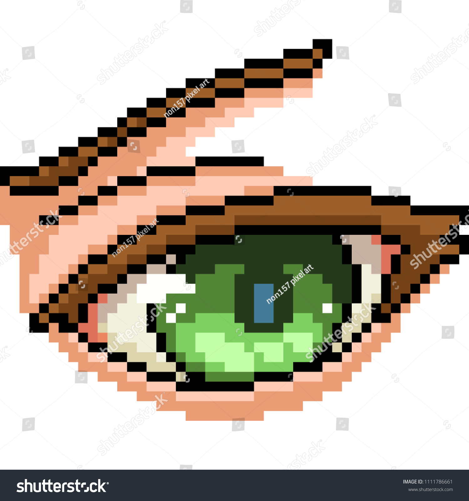 Vector Pixel Art Angry Eye Isolated Stock Vector Royalty Free