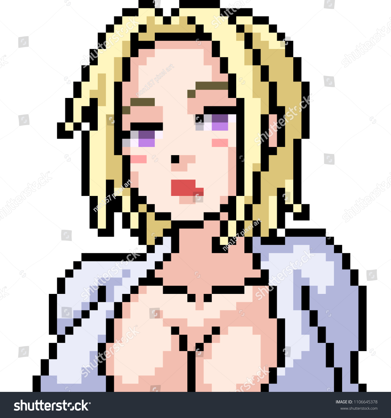 Vector Pixel Art Anime Girl Isolated Vector Có Sẵn Miễn Phí Bản Quyền