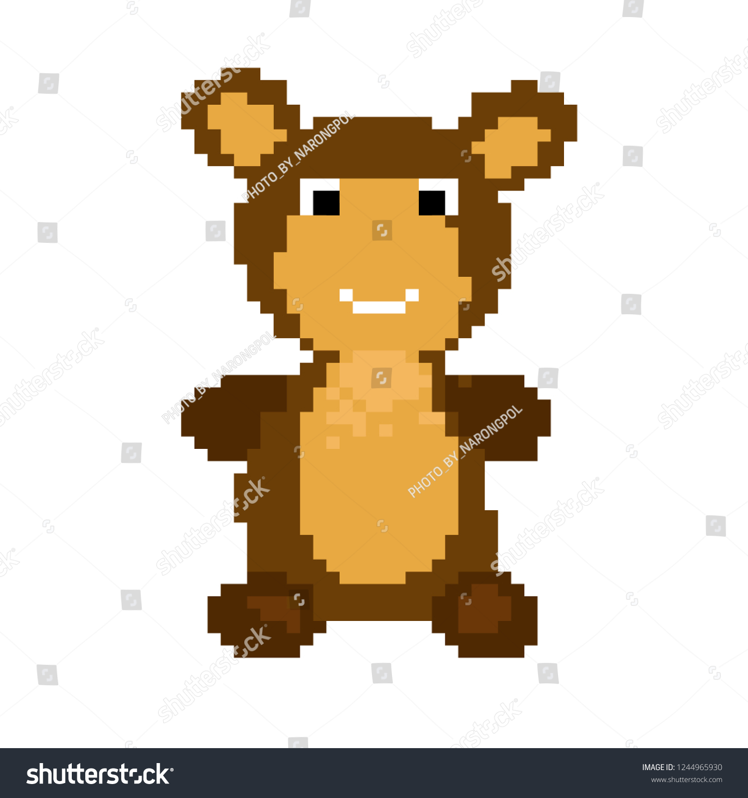 Vector Pixel Art Bear Stock Vector (Royalty Free) 1244965930 | Shutterstock