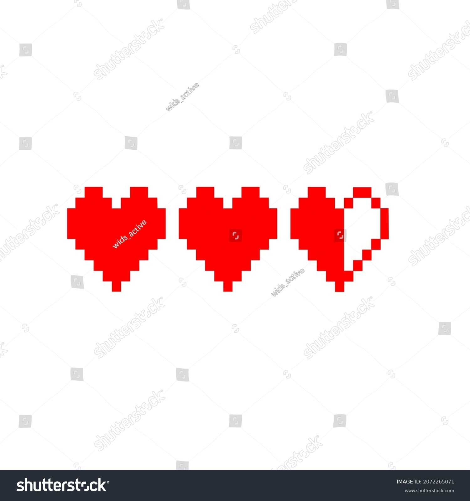 Vector Pixel Art 8 Bit Heart Stock Vector (Royalty Free) 2072265071 ...