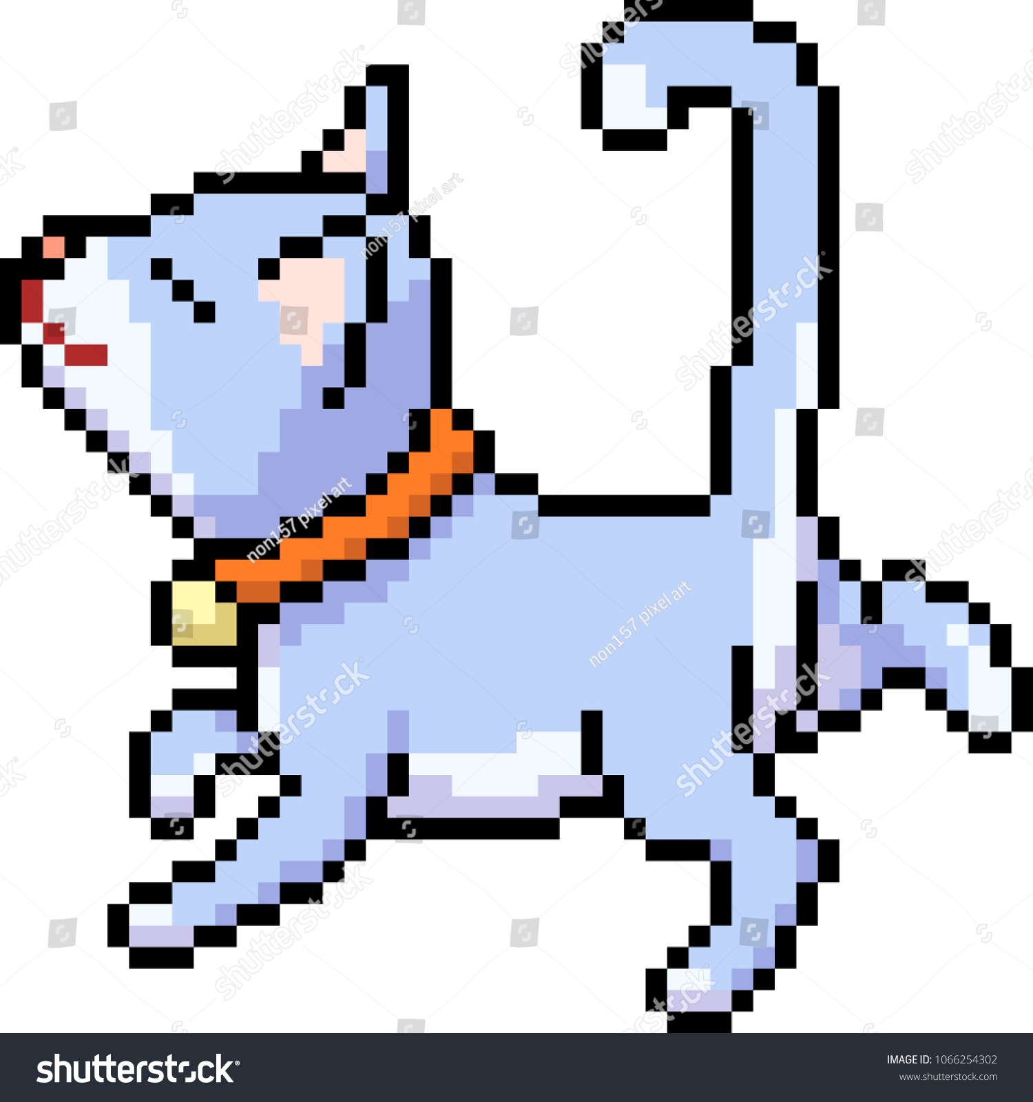 Vector Pixel Art Cat Dance Isolated Stock Vector (royalty Free) 1066254302