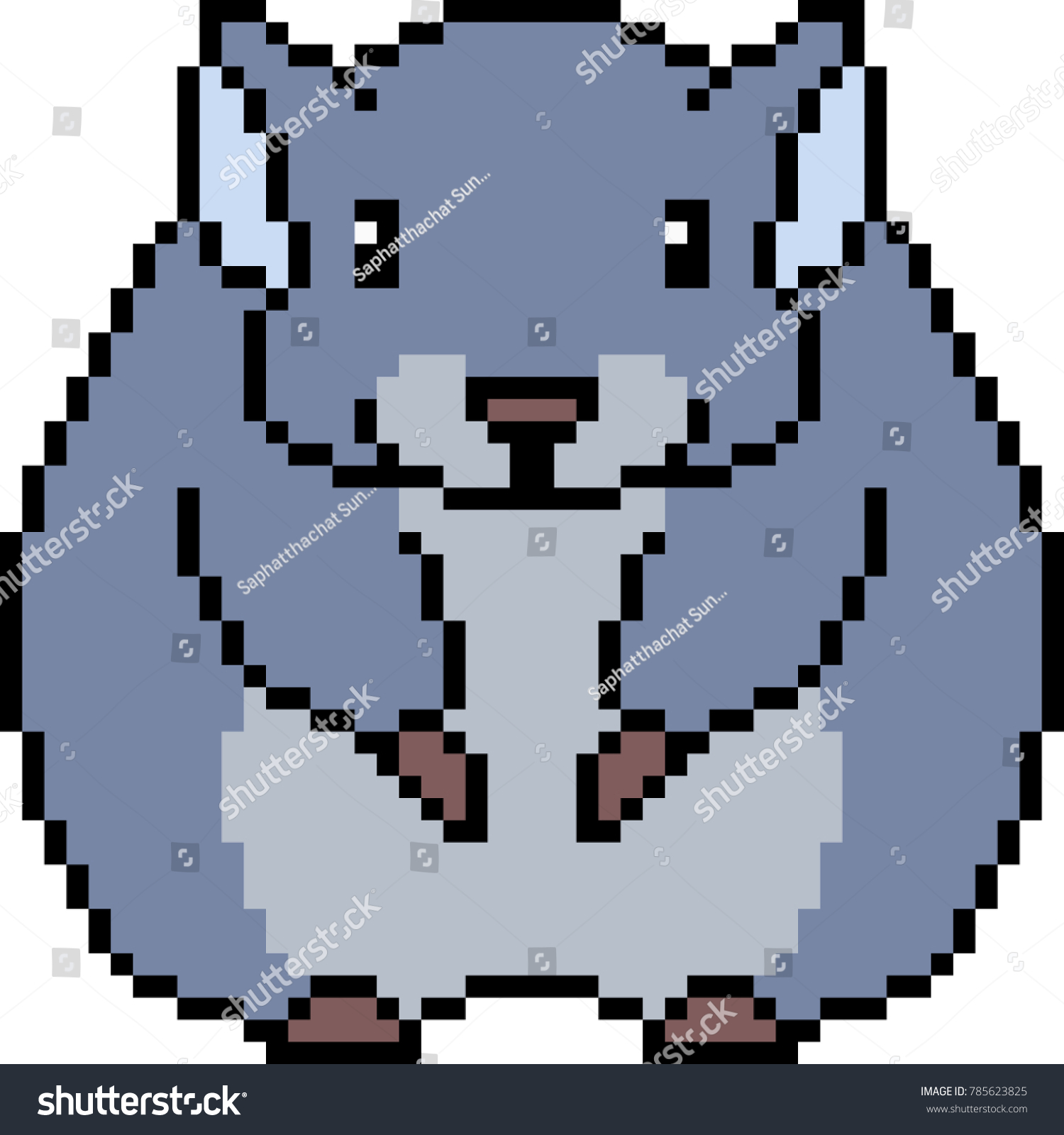 Vector Pixel Art Chinchilla Isolated Stock Vector (Royalty Free) 785623825