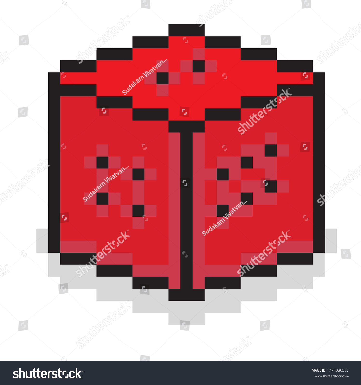 Vector Pixel Art Dice Roll Isolated Stock Vector (Royalty Free