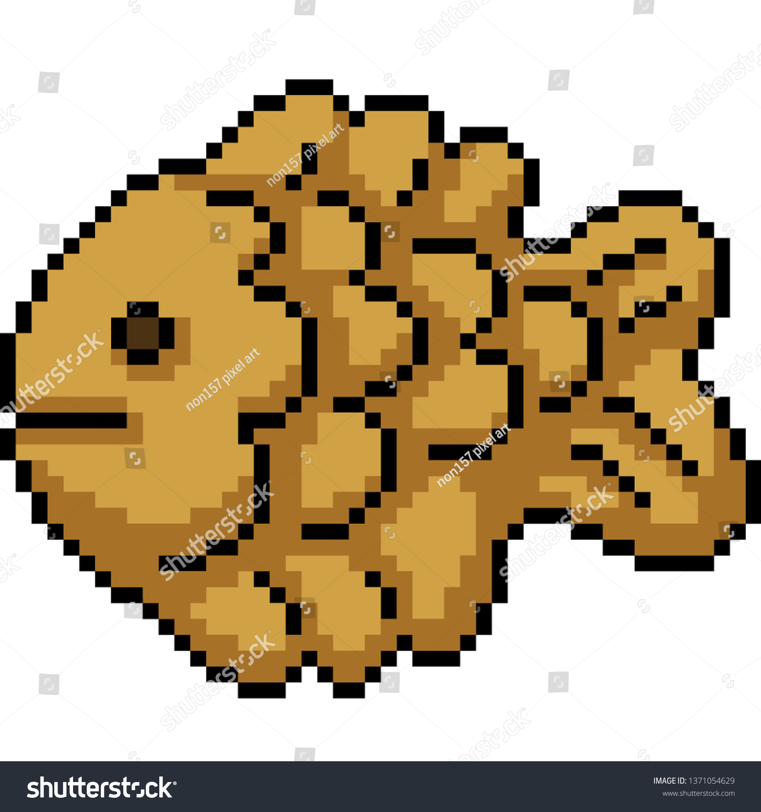 Vector Pixel Art Fish Cookie Isolated のベクター画像素材 ロイヤリティフリー