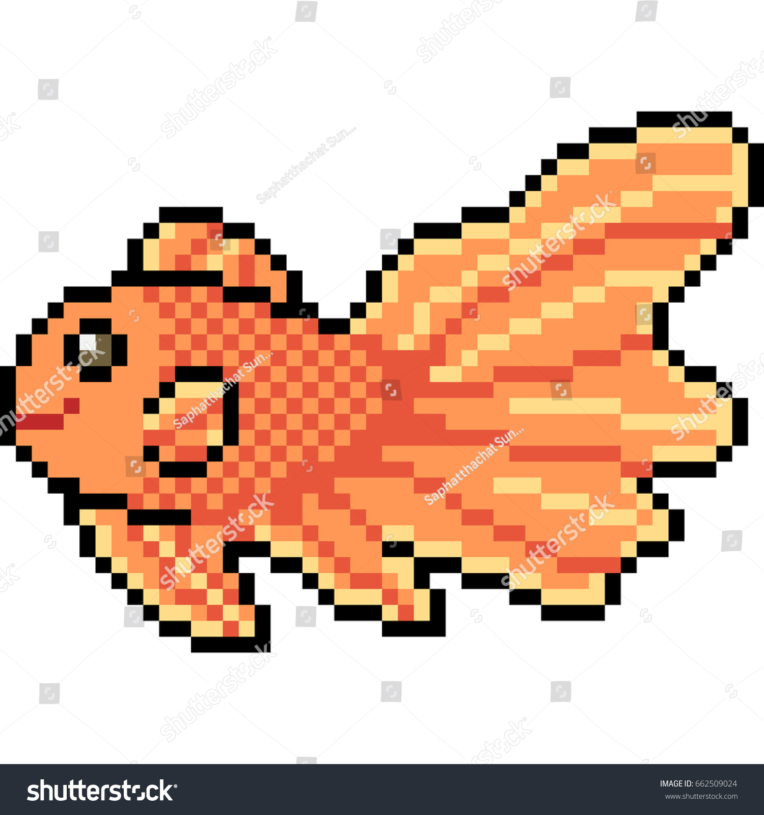 Vector Pixel Art Fish Isolated Stock Vector (Royalty Free) 662509024 ...