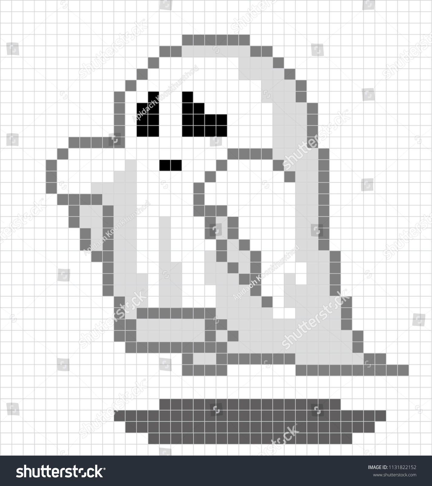 Ghost Pixel Art Grid