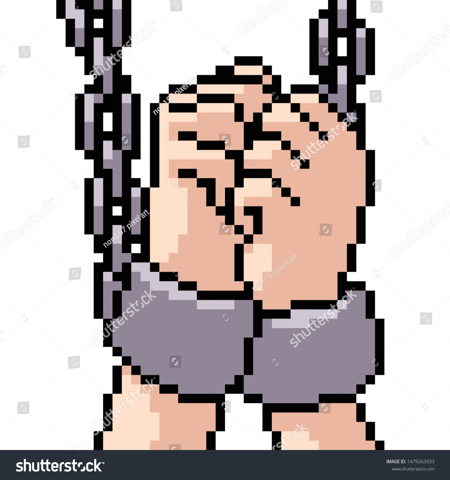 Vector Pixel Art Handcuff Isolated Cartoon Stock Vector (Royalty Free