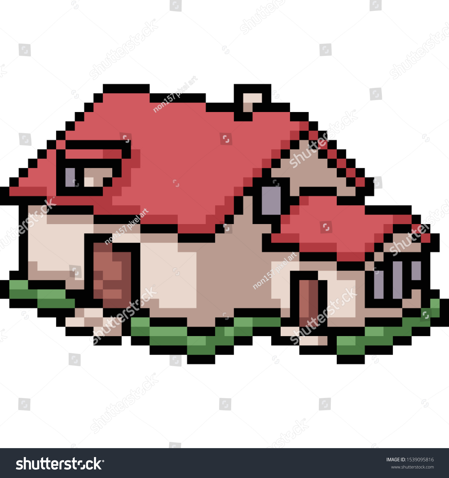 Vector Pixel Art House Isolated Cartoon Stock Vector Royalty Free