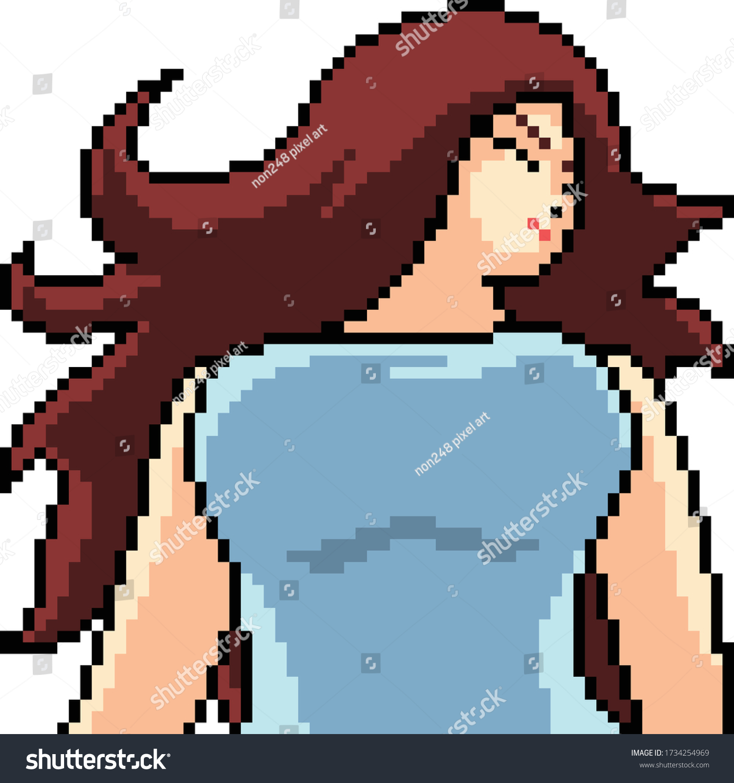 Vector Pixel Art Anime Girl