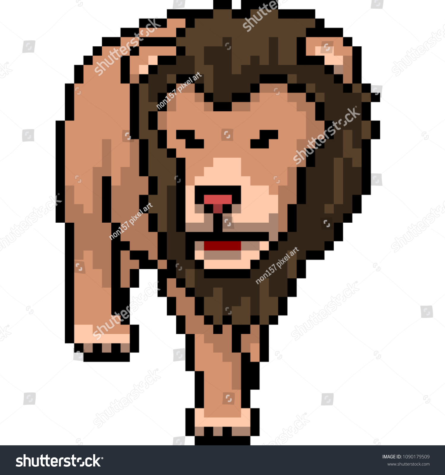 Vektor Stok Vector Pixel Art Lion Isolated Cartoon Tanpa Royalti Shutterstock