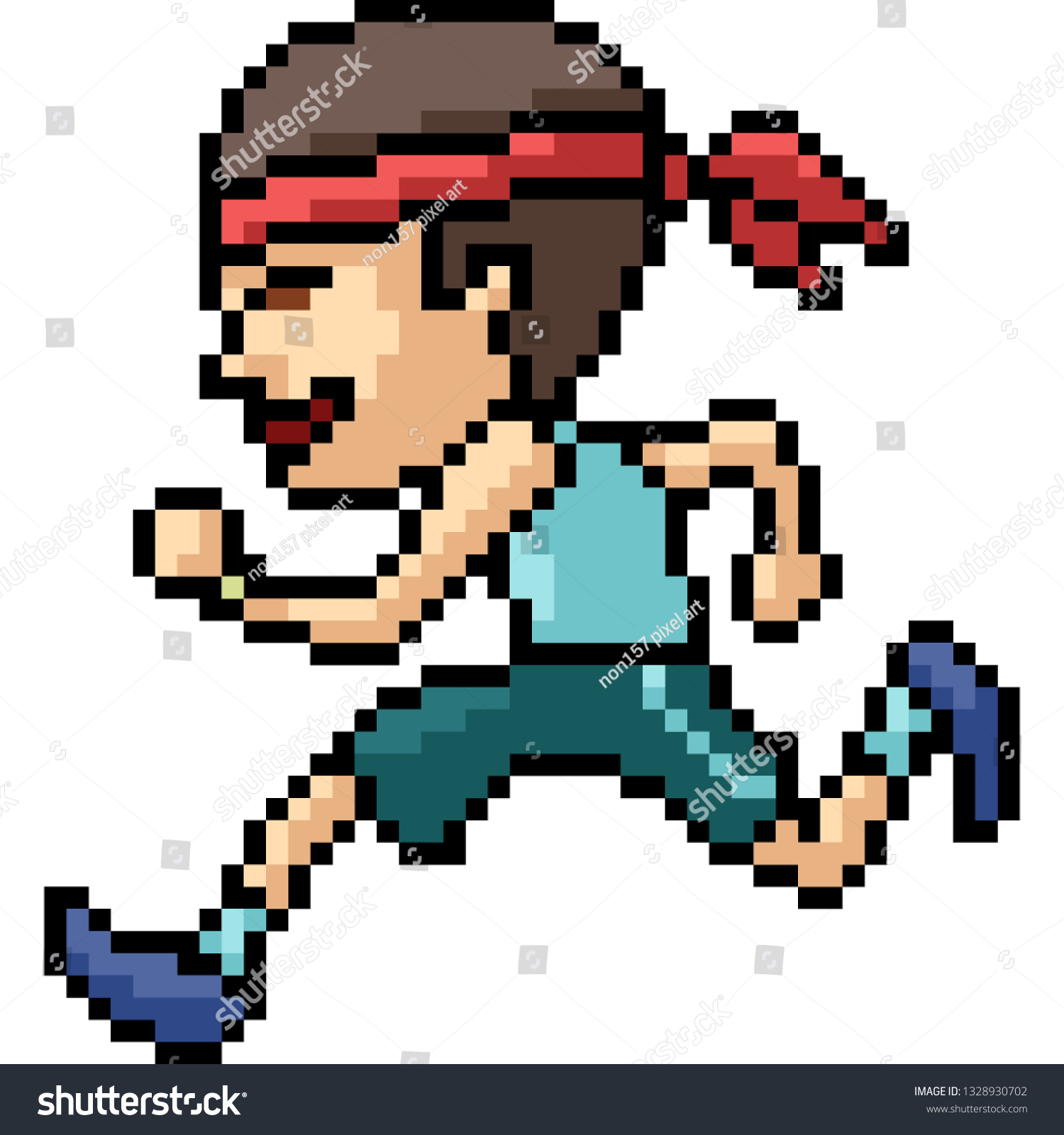 Vector Pixel Art Man Running Isolated Stock Vector Royalty Free 1328930702 Shutterstock 3891