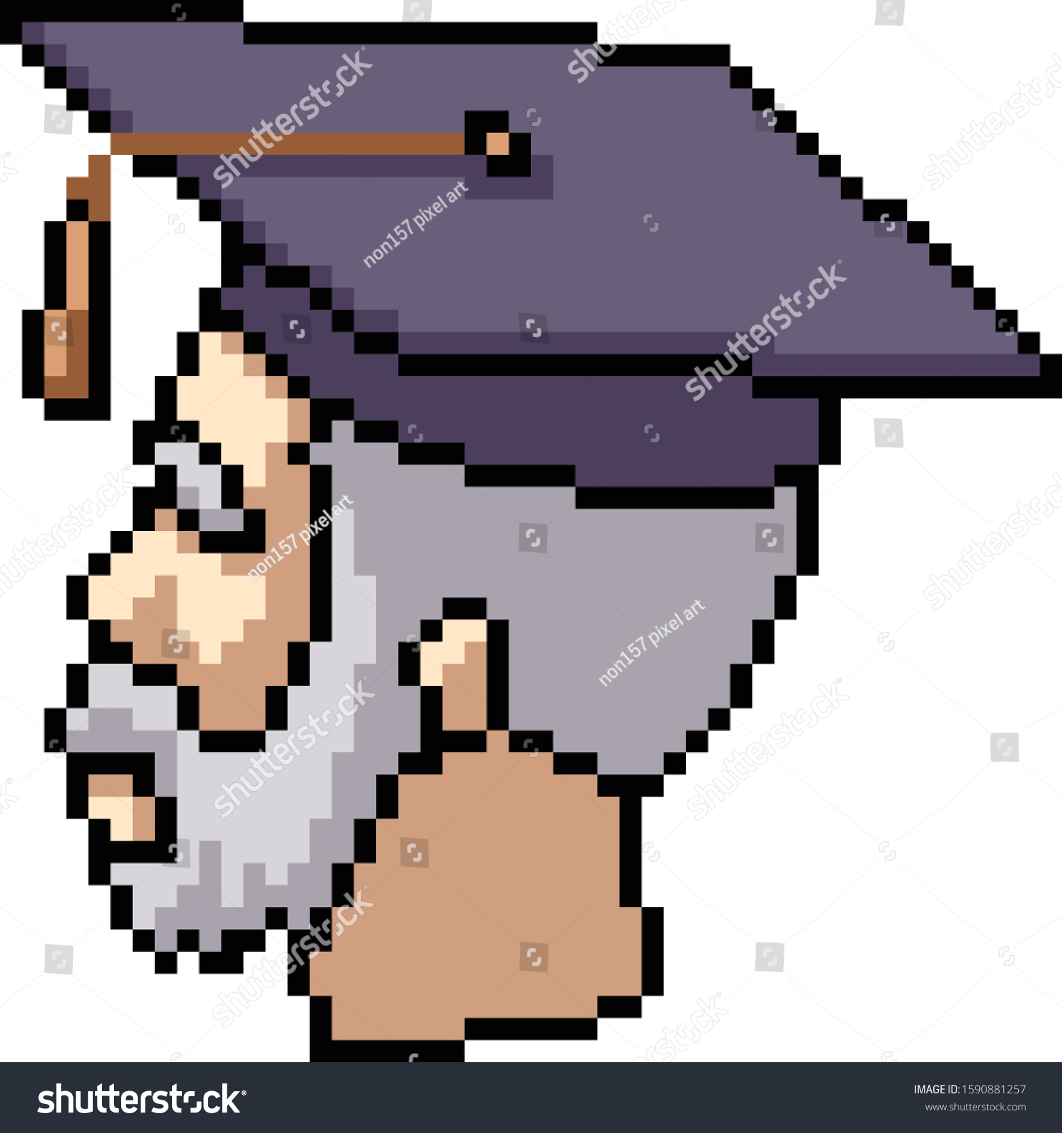 Vector Pixel Art Professor Isolated Cartoon: vector de stock (libre de ...