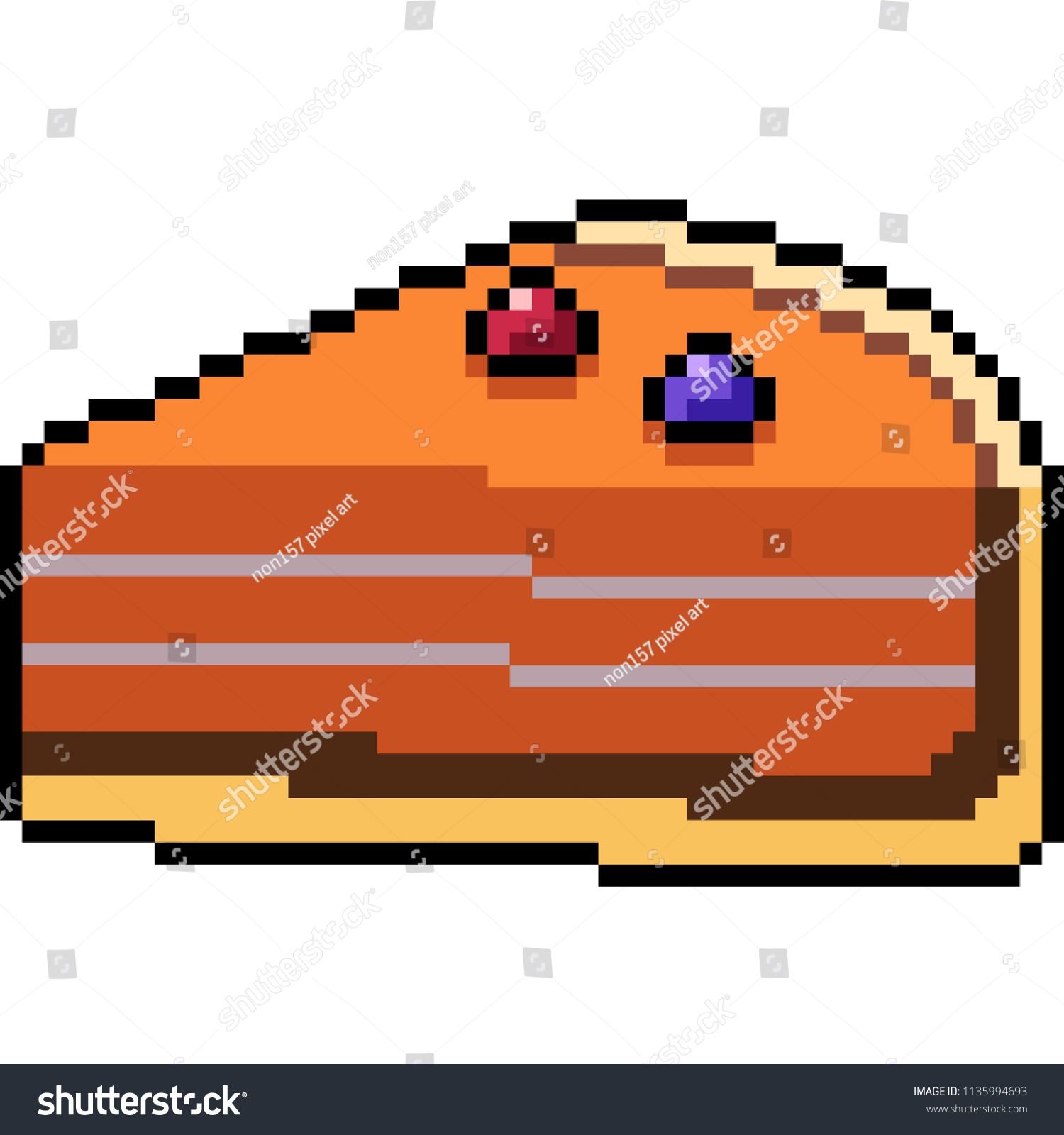 Vector Pixel Art Pumpkin Cake Isolated Stock Vector (Royalty Free ...