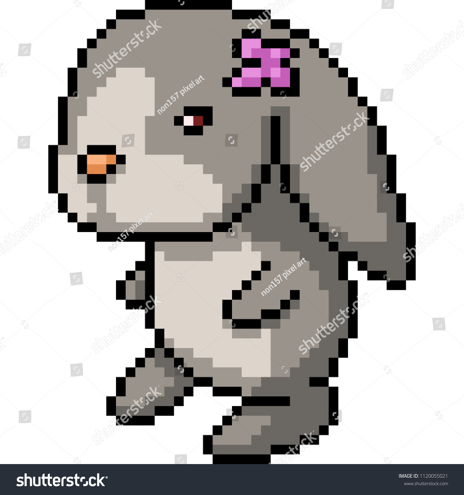 Vector Pixel Art Rabbit Doll Isolated Stock Vector (Royalty Free ...
