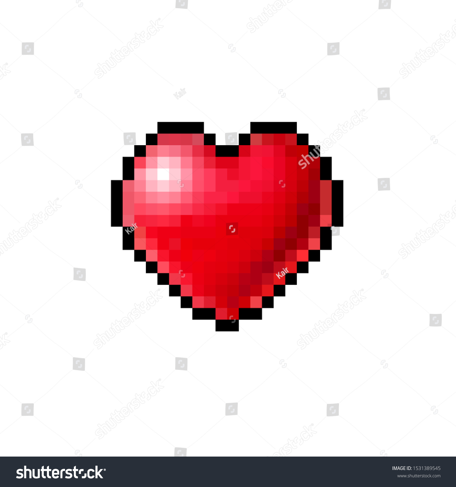 Vector Pixel Art Red Heart Stock Vector (Royalty Free) 1531389545 ...