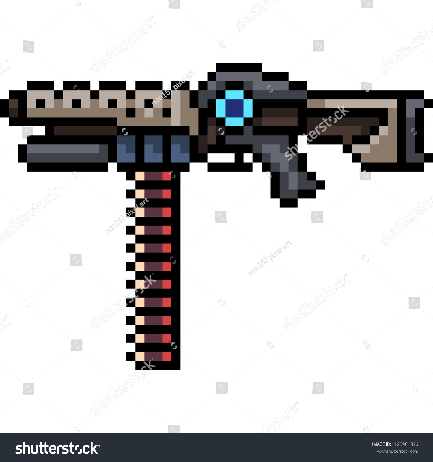 Vector Pixel Art Sci Fi Machine Stock Vector (Royalty Free) 1120961396