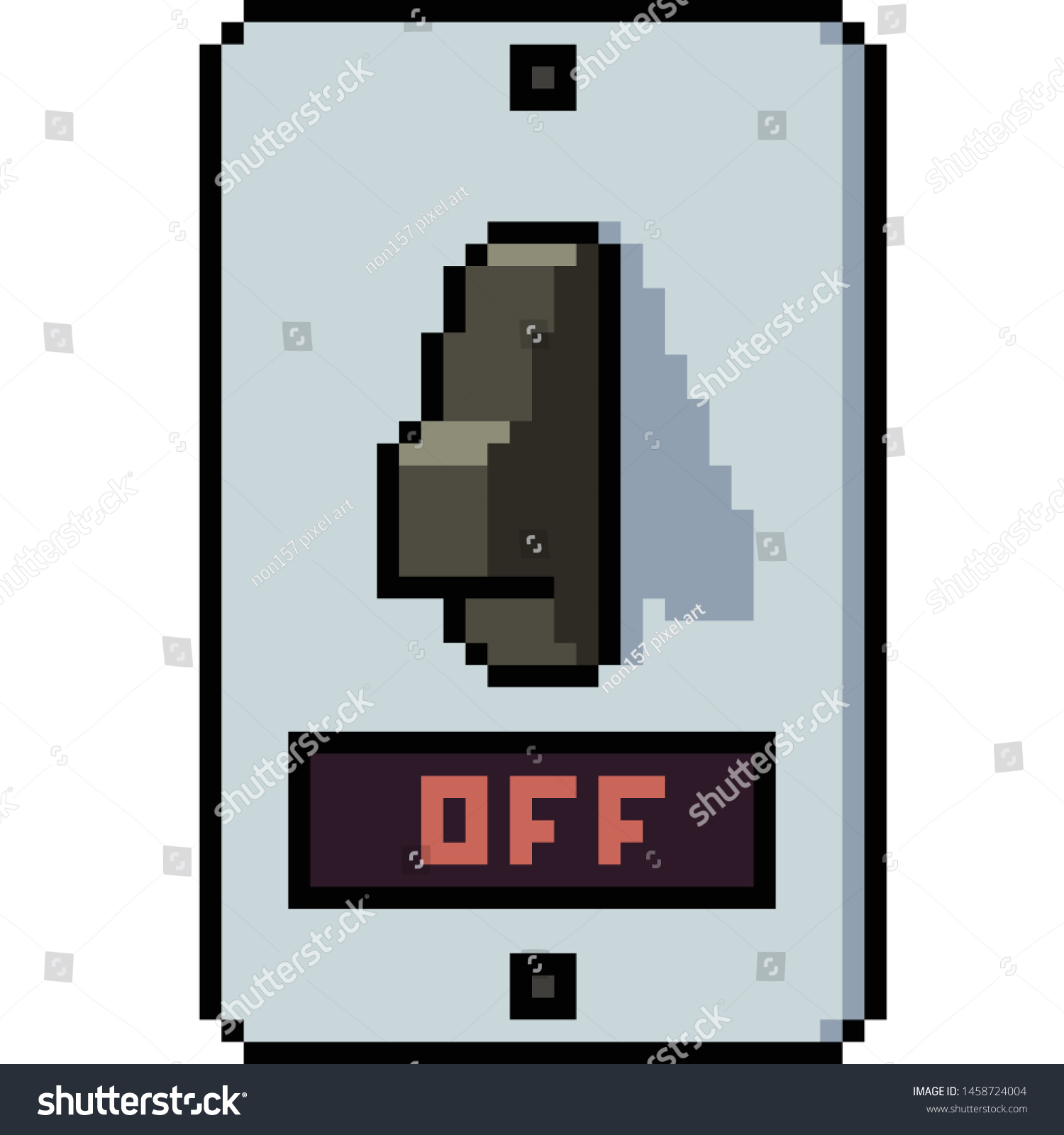 Vector Pixel Art Switch Off Isolated: เวกเตอร์สต็อก (ปลอดค่าลิขสิทธิ์ ...