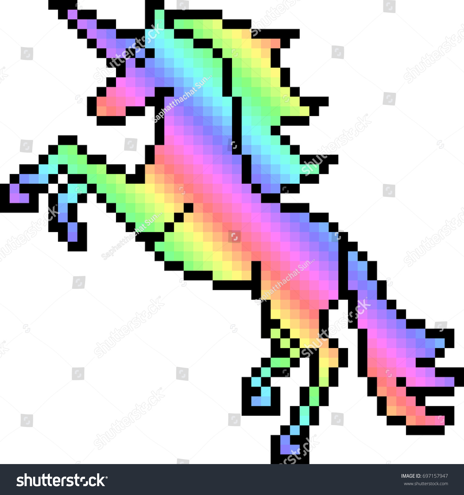Image Vectorielle De Stock De Vector Pixel Art Unicorn
