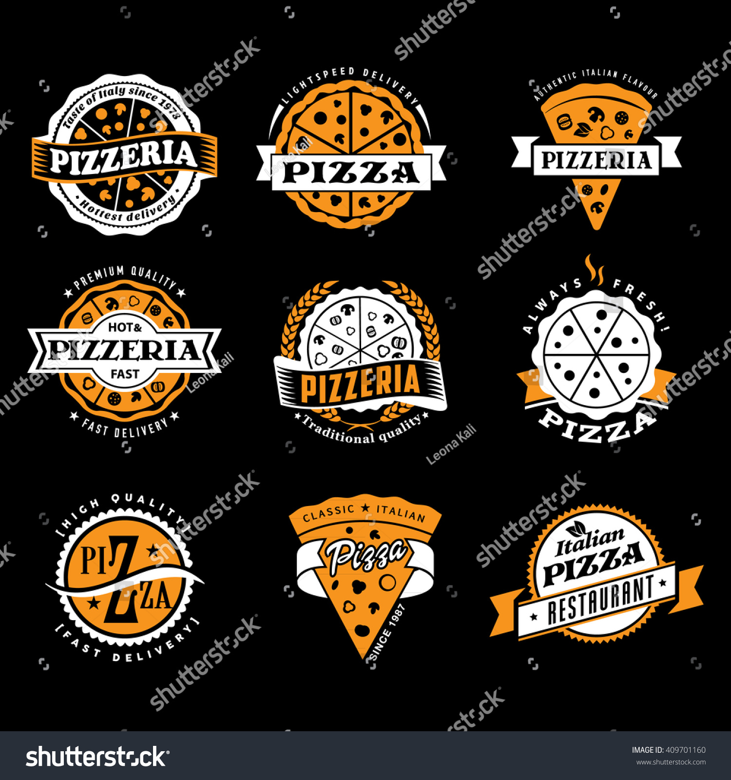 vector pizza logo set vintage food stock vector royalty free vintage food labels