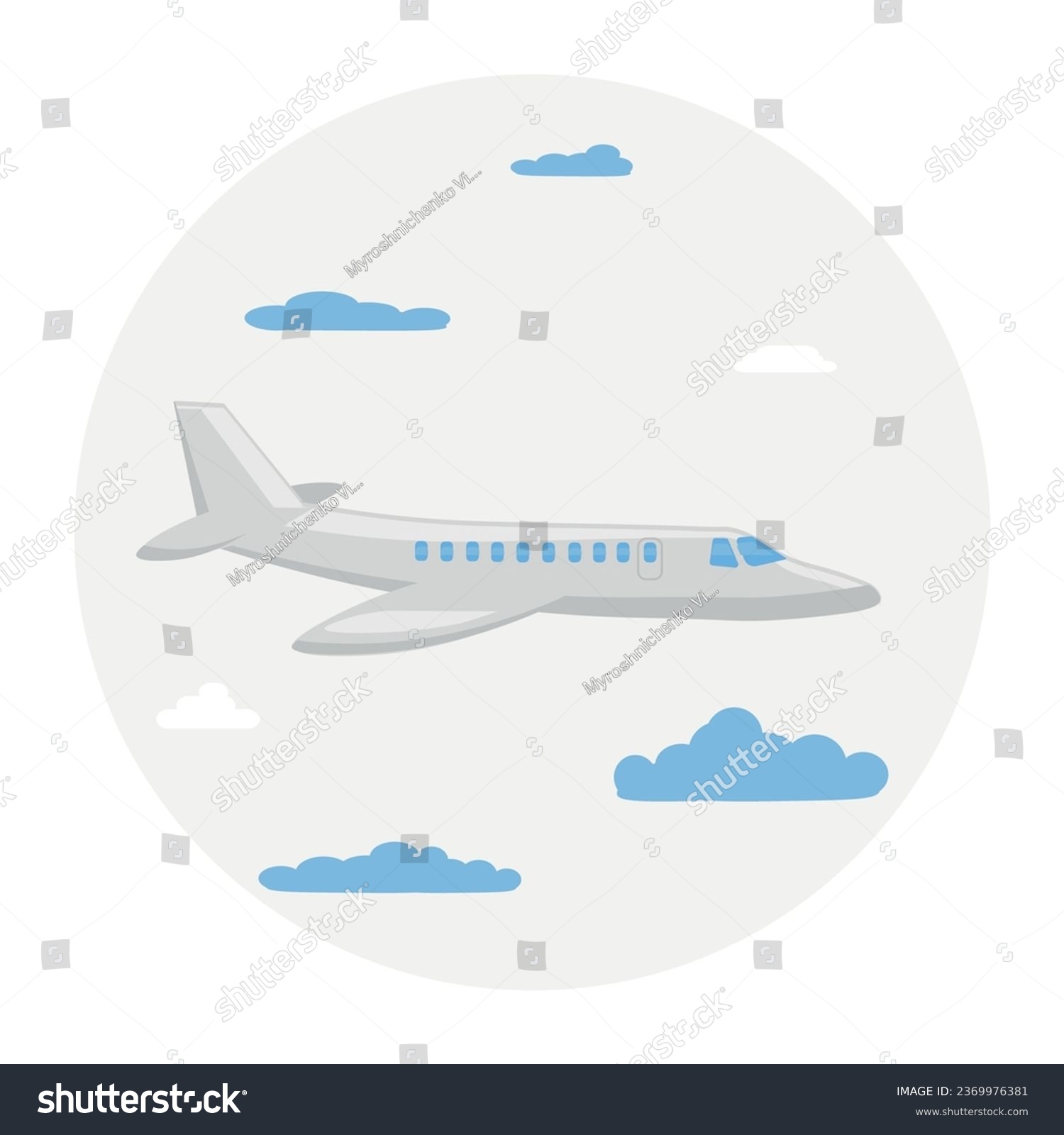SVG of Vector plane icon. Flat illustration. Suitable for animation, using in web, apps, books, education projects. No transparency, solid colors only. Svg, lottie without bags. svg
