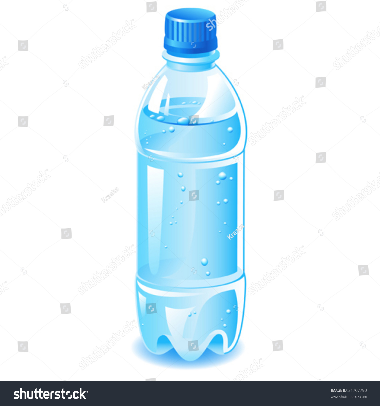 Vector Plastic Bottle Filled Blue Water Stock Vector 31707790 ...