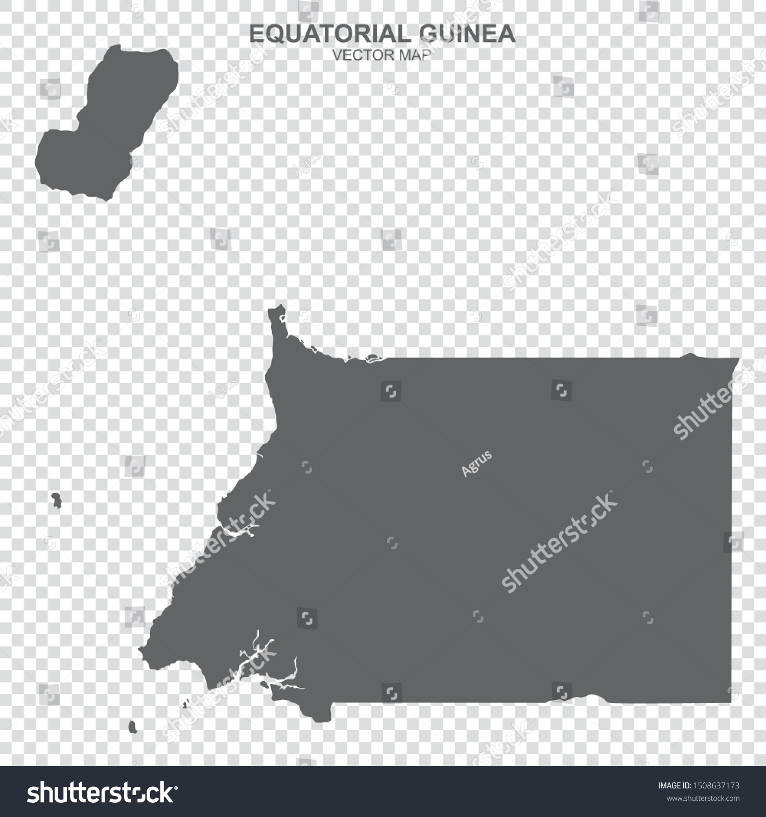 Vector Political Map Equatorial Guinea On Stock Vector Royalty Free   Stock Vector Vector Political Map Of Equatorial Guinea On Transparent Background 1508637173 