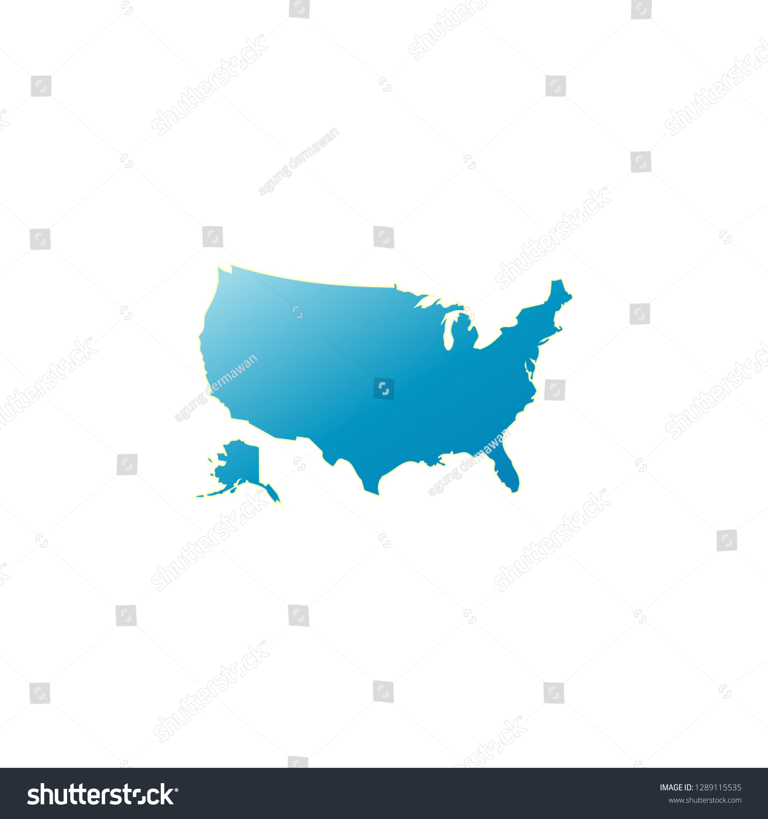 Vector Political Map United State America Stock Vector Royalty Free Stock Vector Vector Political Map Of The United State Of America 1289115535