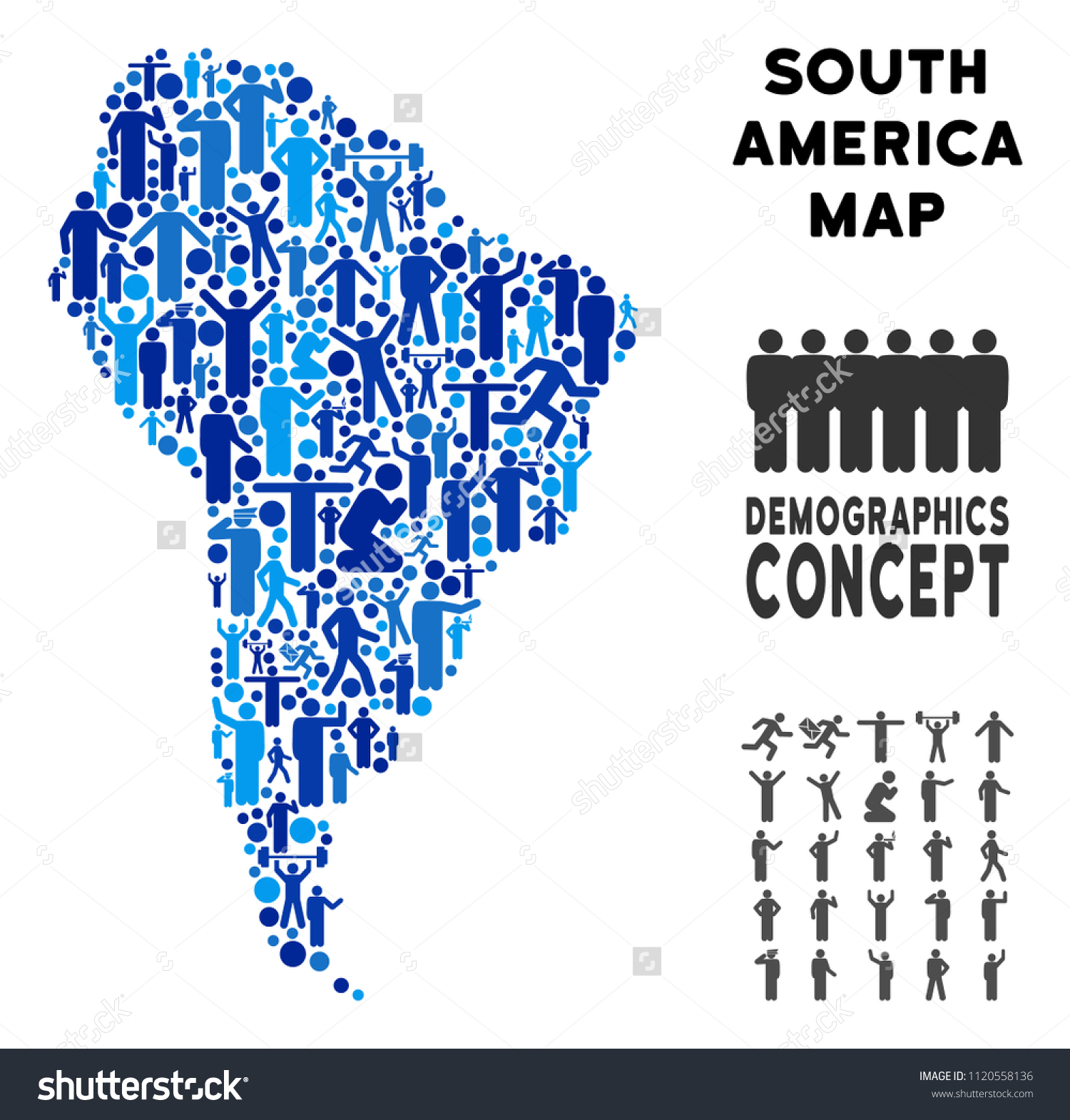 Vector Population South America Map Demography vector de stock (libre