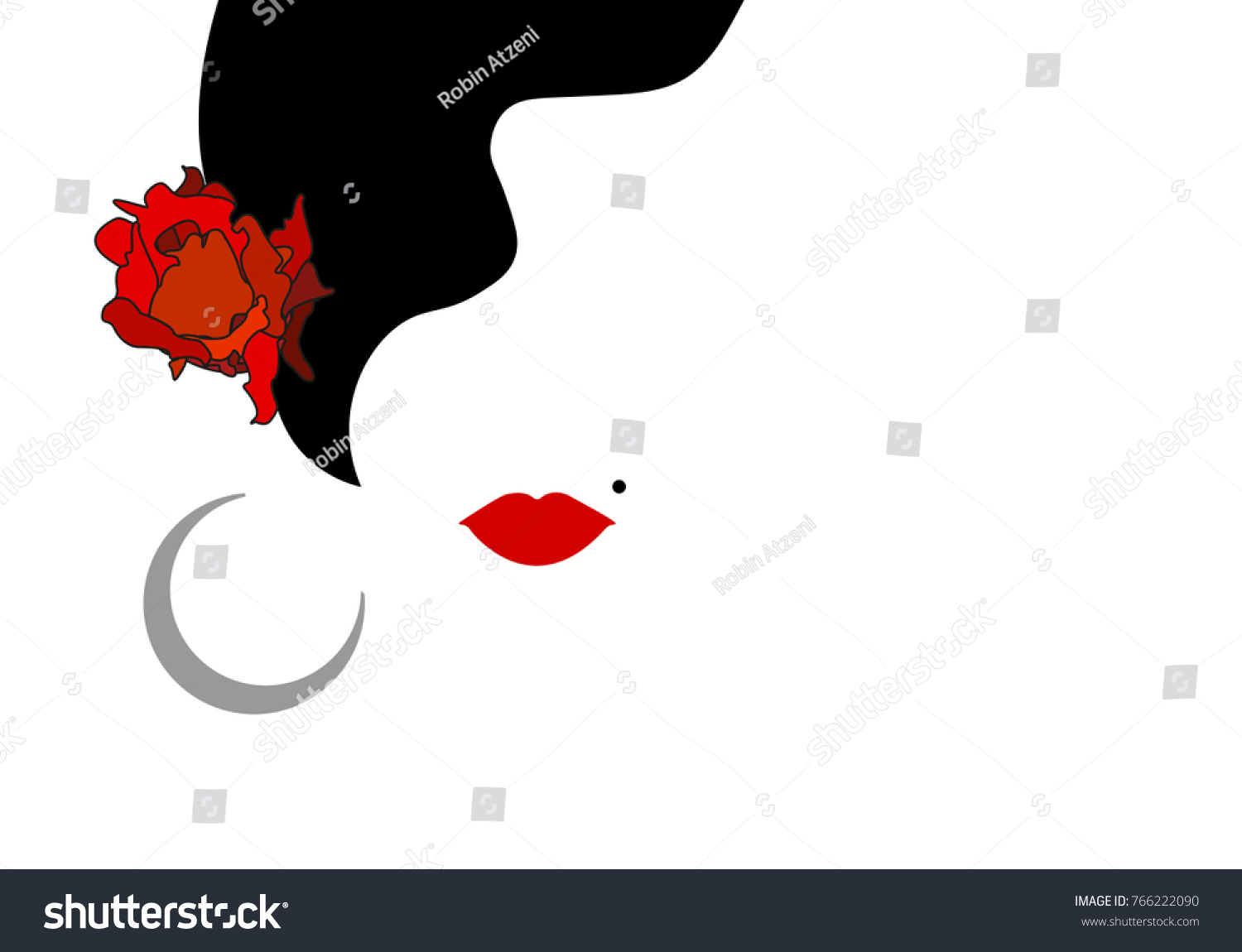 Vector Portrait Traditional Latin Spanish Woman Stock Vector (royalty 