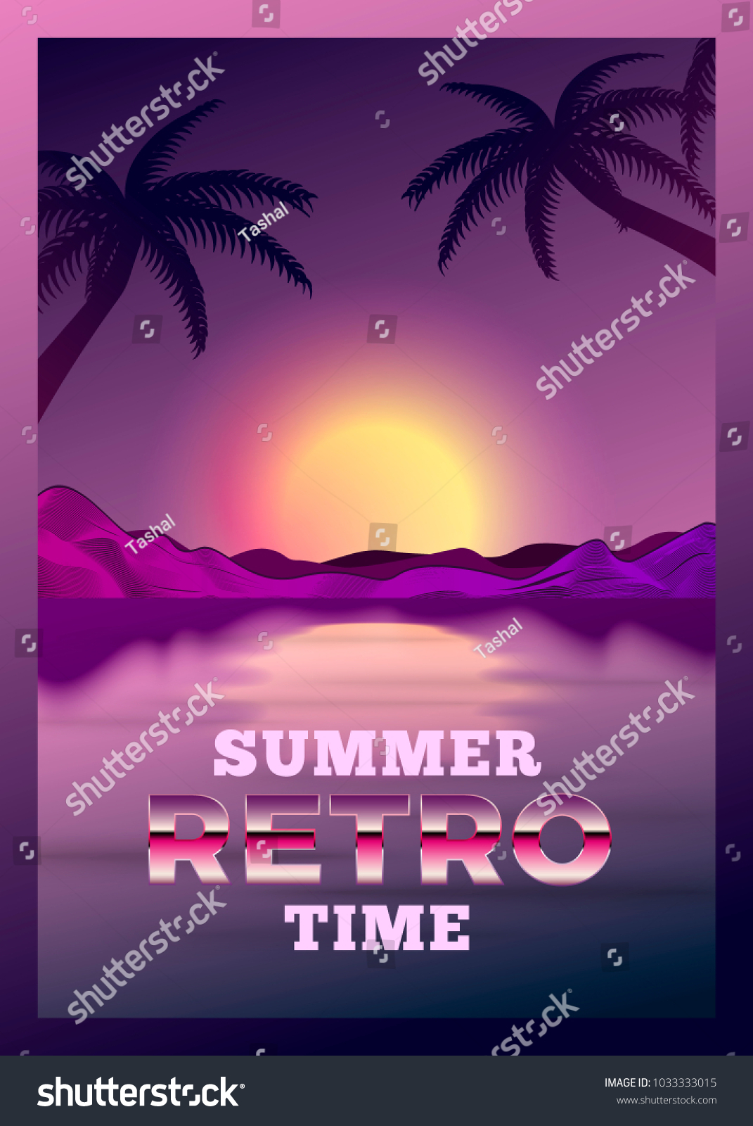 Vector Poster Design Template 80s Retro Stock Vector (Royalty Free