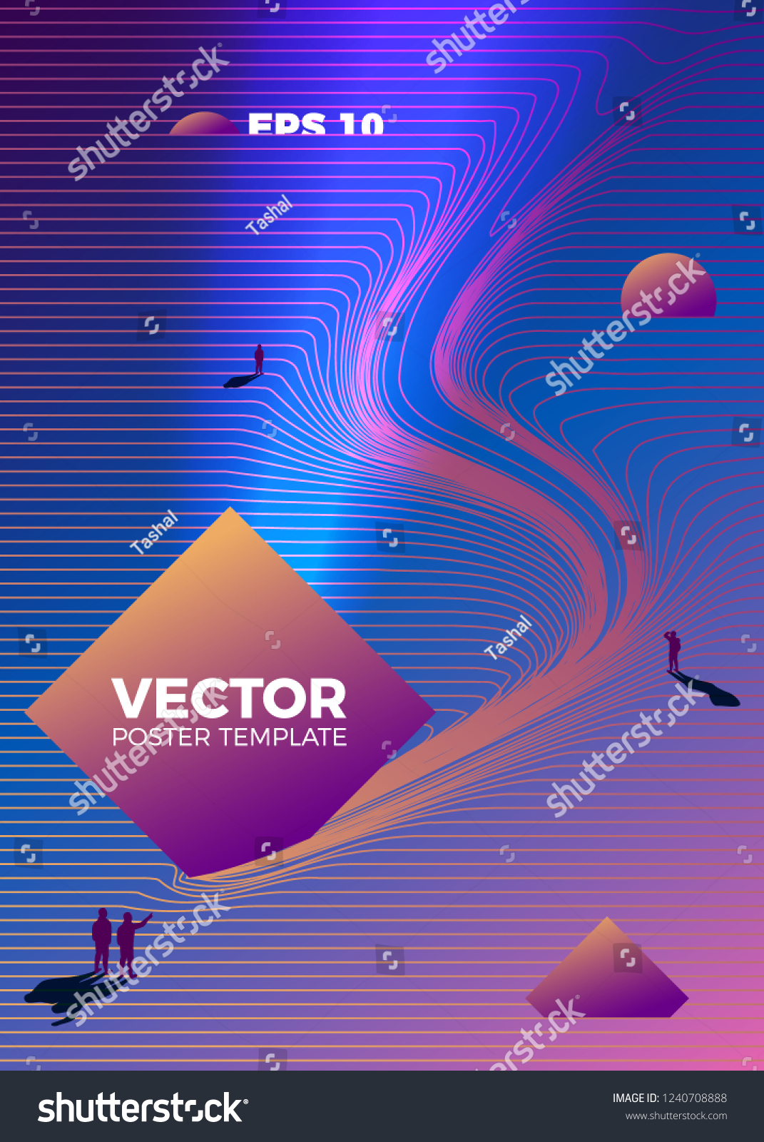 Vector Poster Design Template 80s Retro Stock Vector (Royalty Free