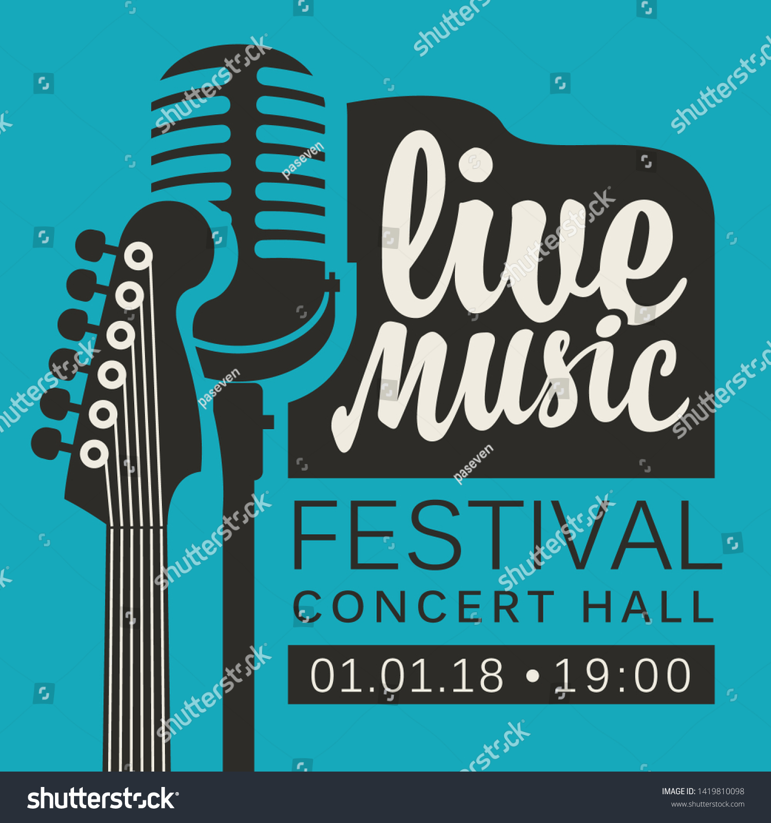 Vector Poster Live Music Festival Concert Stock Vector (Royalty Free ...