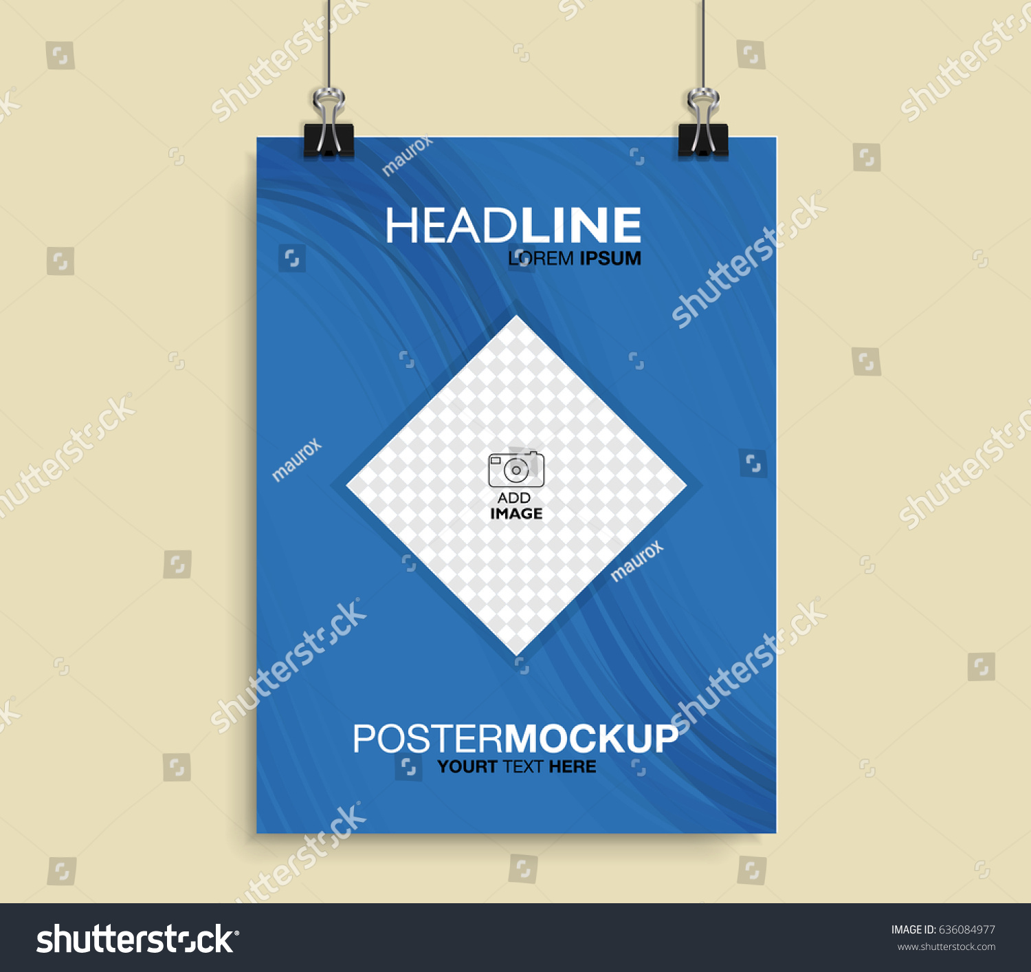 vector poster mockup template can be stock vector 636084977