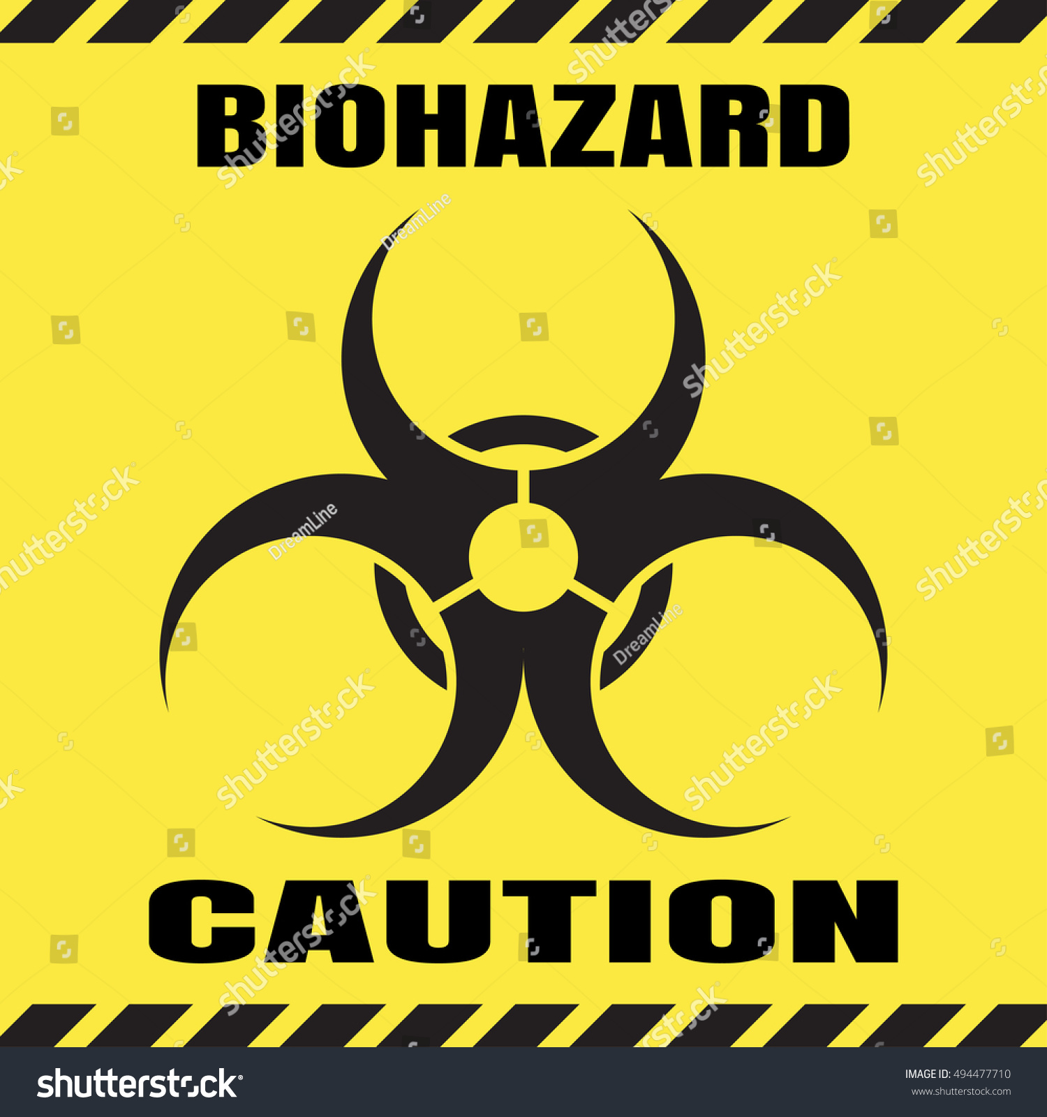 Vector Poster Biohazard Warning On Yellow Stock Vector (Royalty Free ...