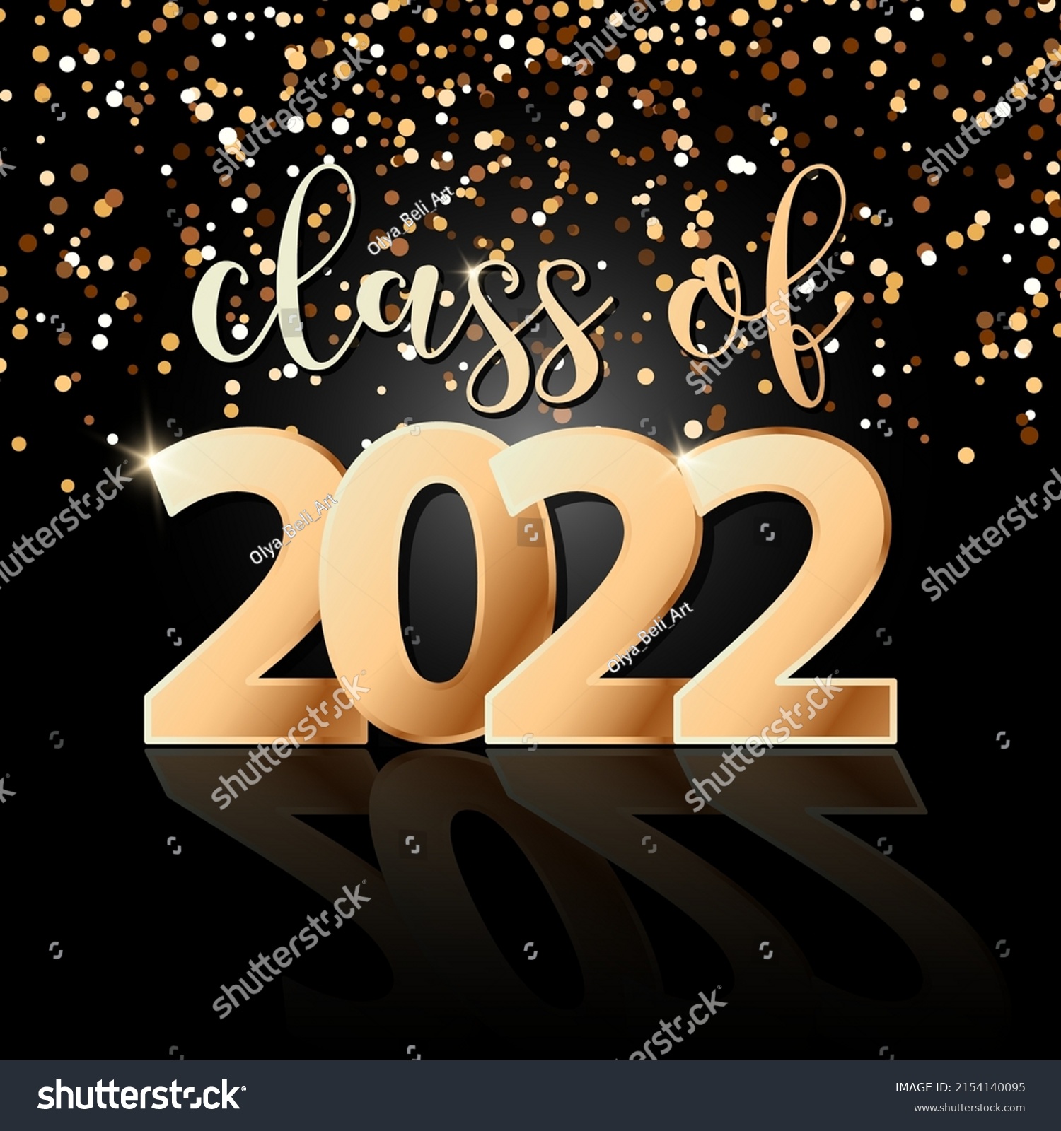 Vector Poster Quote Class 2022 Golden Stock Vector Royalty Free