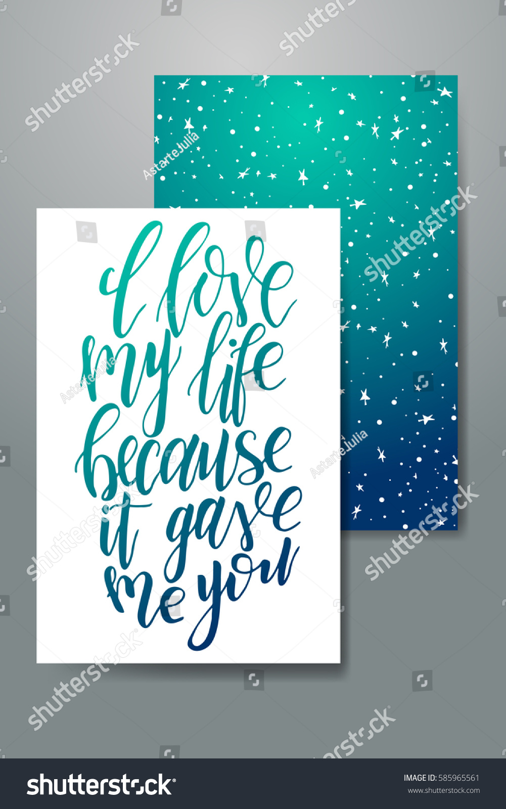 Vector poster with sweet quote Hand drawn lettering for card design Romantic background