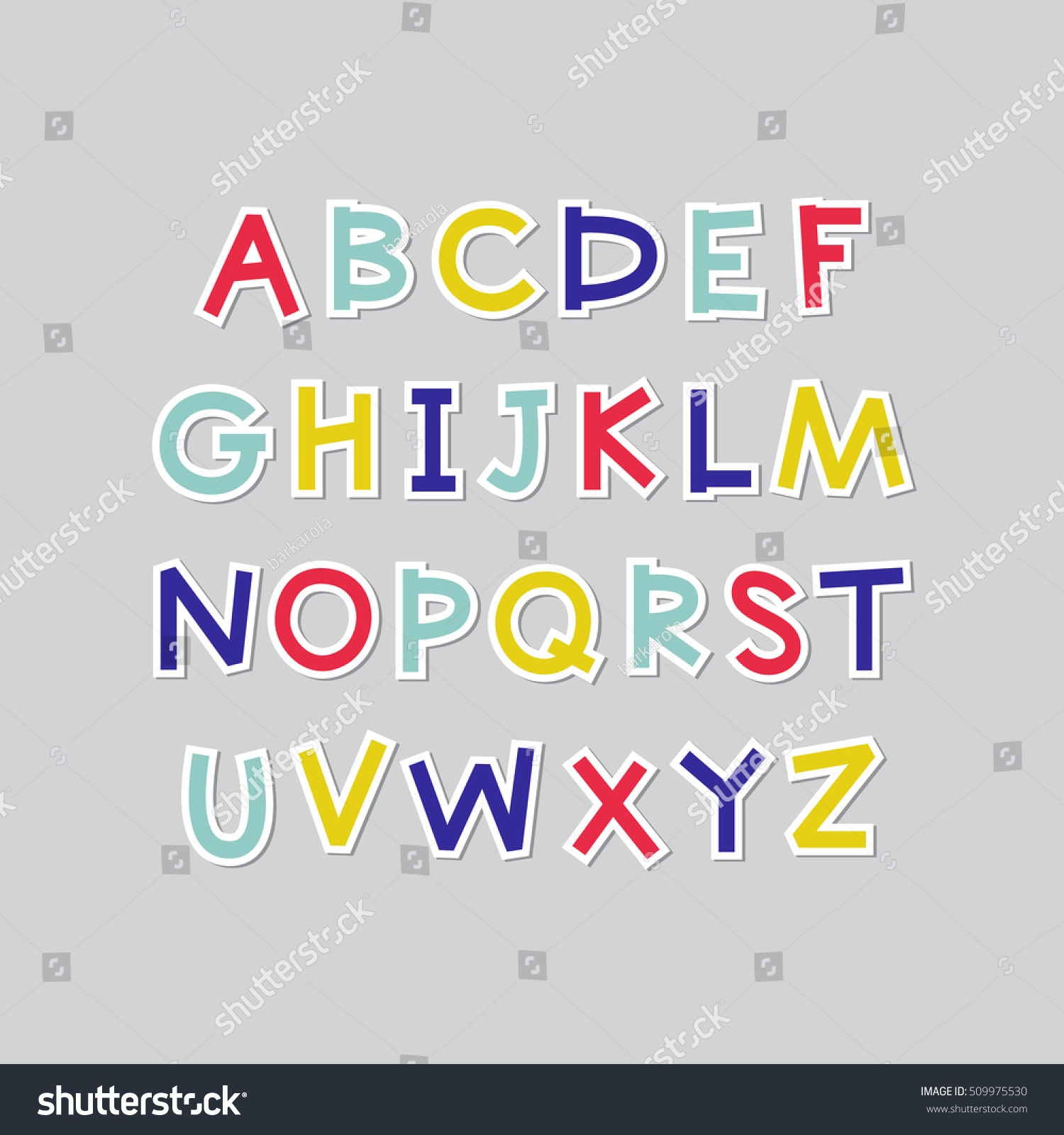 Vektor Stok Vector Poster Uppercase English Alphabet Letters Tanpa Royalti