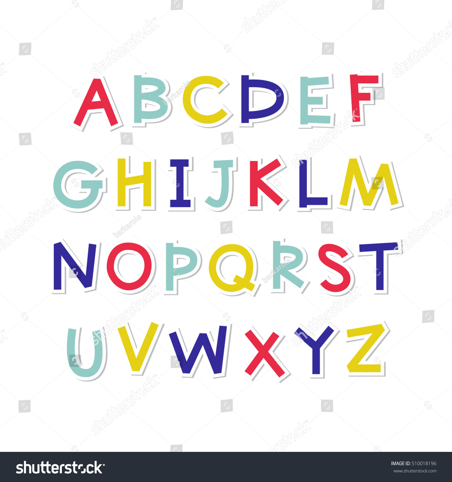 Vektor Stok Vector Poster Uppercase English Alphabet Letters Tanpa Royalti