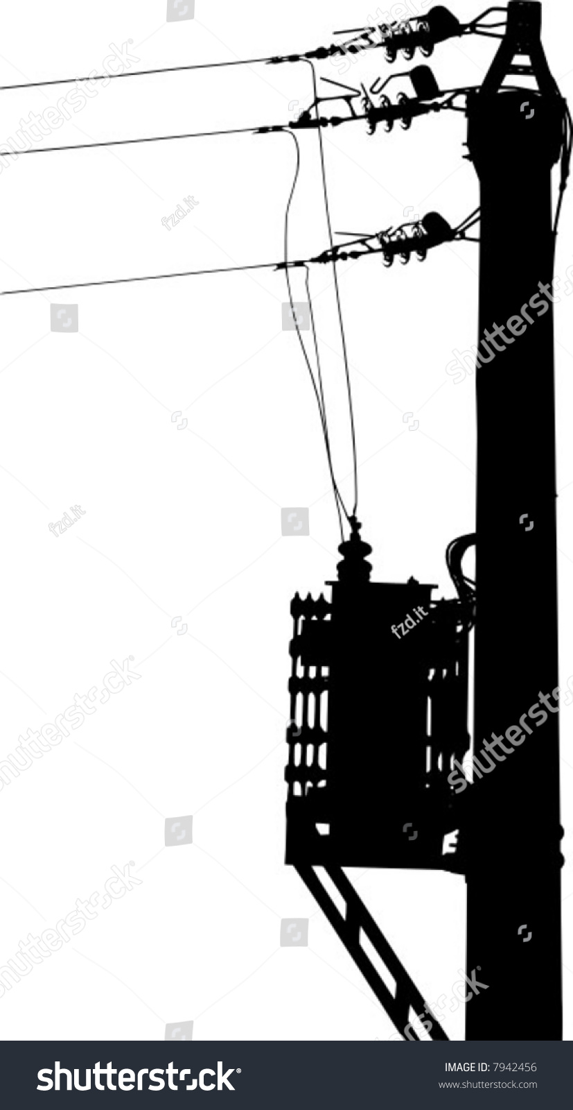 Vector Power Pole Silhouette Stock Vector (Royalty Free) 7942456
