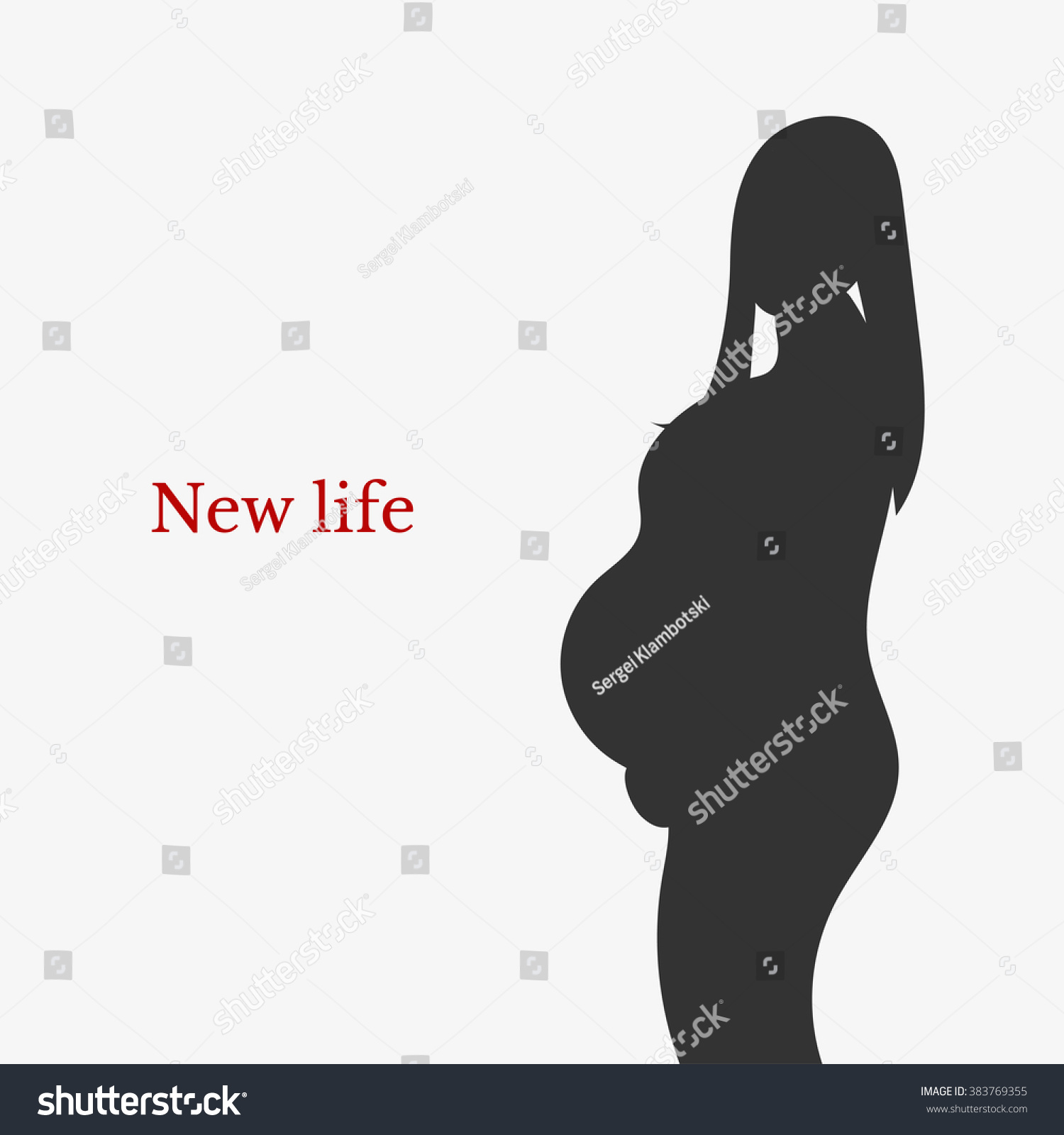 Download Vector Pregnant Woman Silhouette - 383769355 : Shutterstock