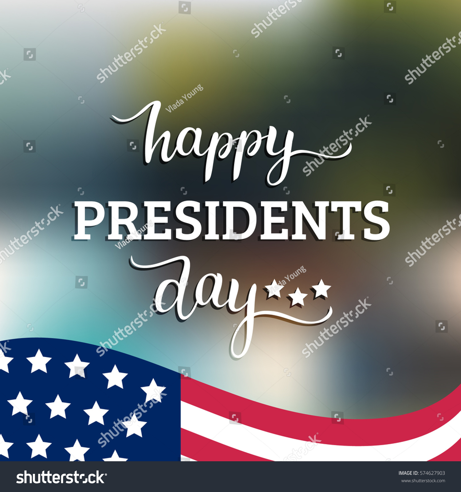 Vector Presidents Day Card National American Stock Vector (Royalty Free