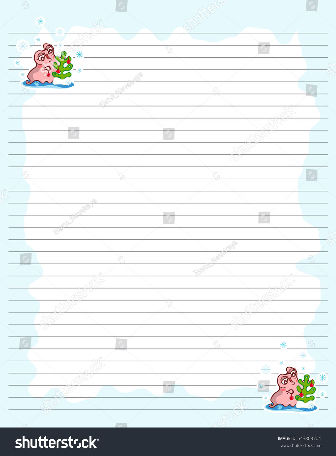 vector printing paper note cute paper stock vector 543803704 shutterstock