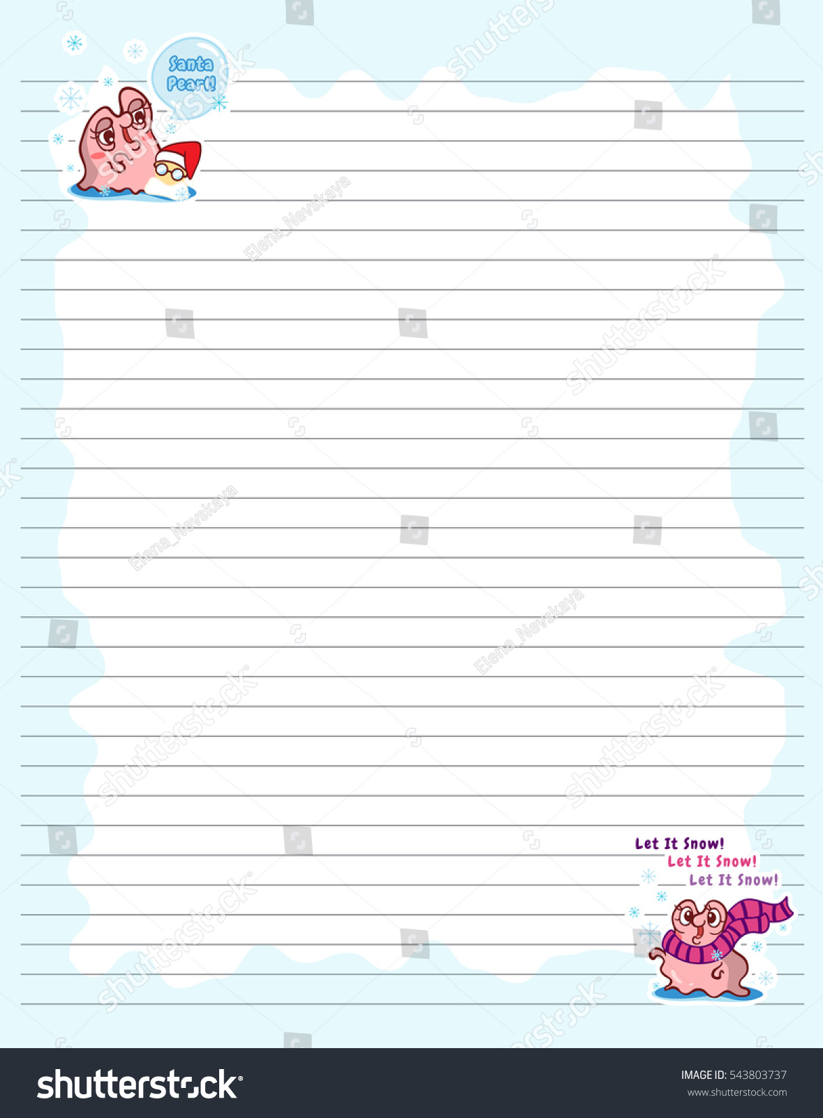 vector printing paper note cute paper stock vector 543803737 shutterstock