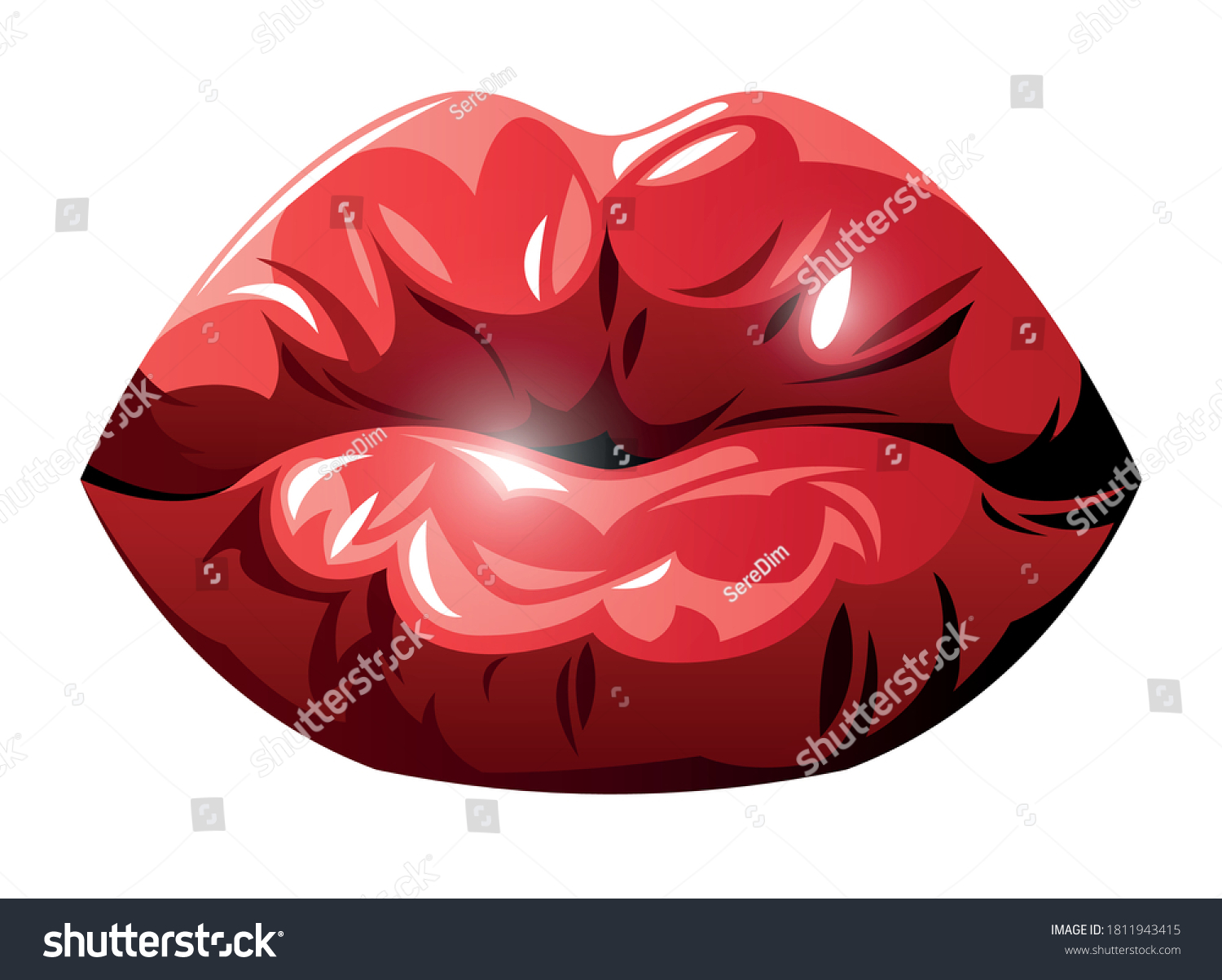 Vector Pursed Lips Graphic Style Stock Vector (Royalty Free) 1811943415 Shutterstock