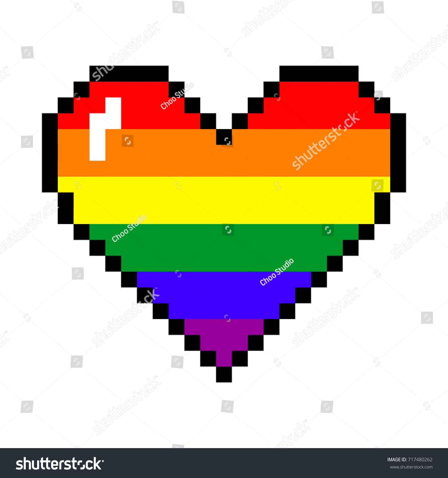 Whee Multicolor Design Genderfluid Pride 8-Bit Pixel Heart Throw Pillow 18x18