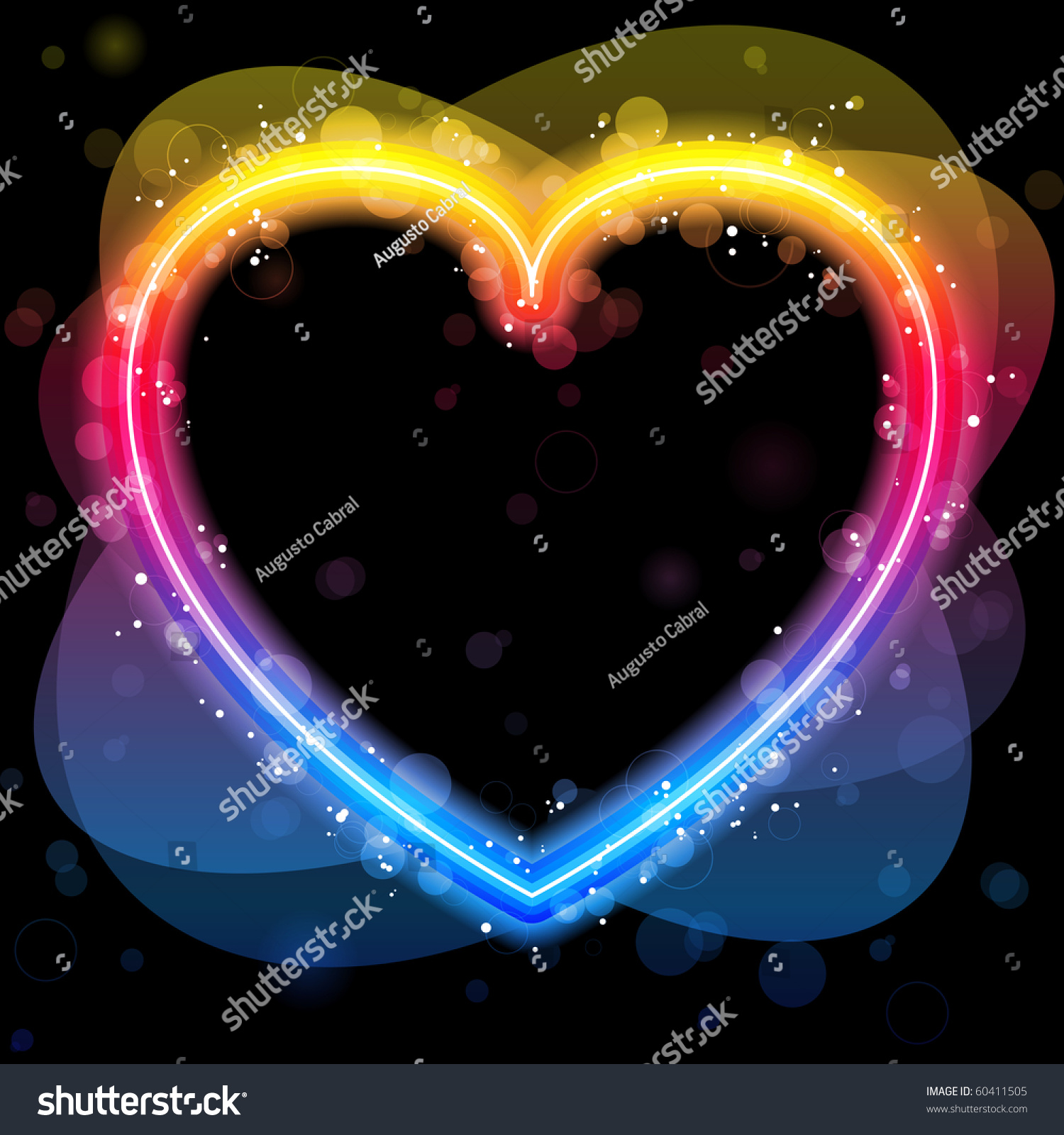 Vector - Rainbow Heart Border With Sparkles And Swirls. - 60411505 ...