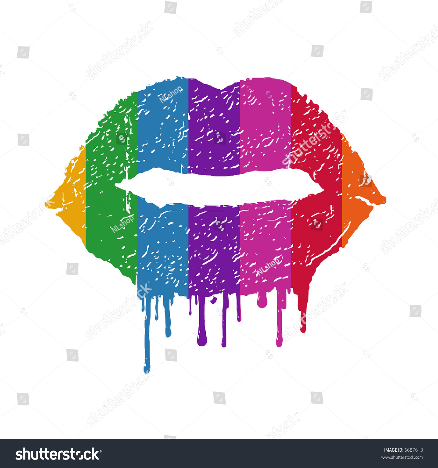 Vector Rainbow Lips - 6687613 : Shutterstock