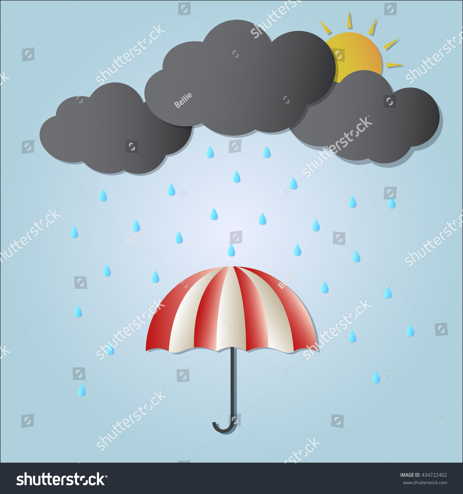 Vector Rainy Season Illustration Paper Stock Vector (Royalty Free ...