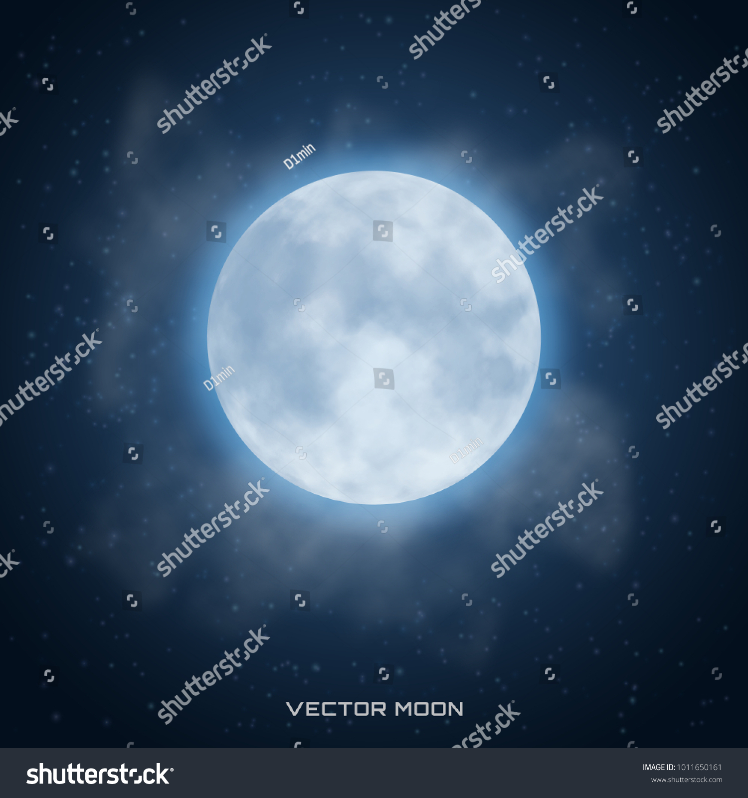 Vector Realistic Beautiful Moon Glow Effect Stock Vector (Royalty Free ...